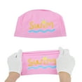 thumbnail image 5 of Unique Bargains 1 Pc Knitted PU Letter Printed Swim Cap Pink, 5 of 6