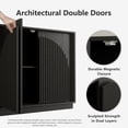 thumbnail image 5 of win2win 65" Fluted Sideboard Buffet Cabinet with Storage, Modern Credenza, Black, 5 of 10