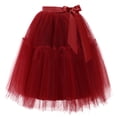 thumbnail image 3 of KHONTS Women's Tiered Tulle A-Line Tutu Skirt with Bowhot Elastic Waist One Size, 3 of 3