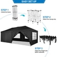 thumbnail image 5 of HOTEEL 10x20ft Popup Canopy Waterproof Canopy with 6 Sidewalls Outdoor Commercial Instant Shelter Beach Camping Canopy Tent for Party, Black, 5 of 9