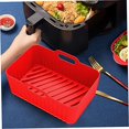 thumbnail image 5 of Air Fryer Silicone Bakeware Silicone Pot Reusable Air Fryer Diners Basket for Double Air Fryer Oven Accessories MICROWAVES 2PCS - Red, 5 of 5