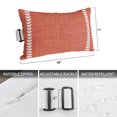 thumbnail image 2 of Fall Farmhouse Outdoor Pillows for Chaise Lounge Chair Waterproof Lumbar Pillows with Insert&Adjustable Elastic Strap Beach Headrest Pillow Retro Rustic Simple Lines Brick Red Pool Pillow 11"x16", 2 of 9