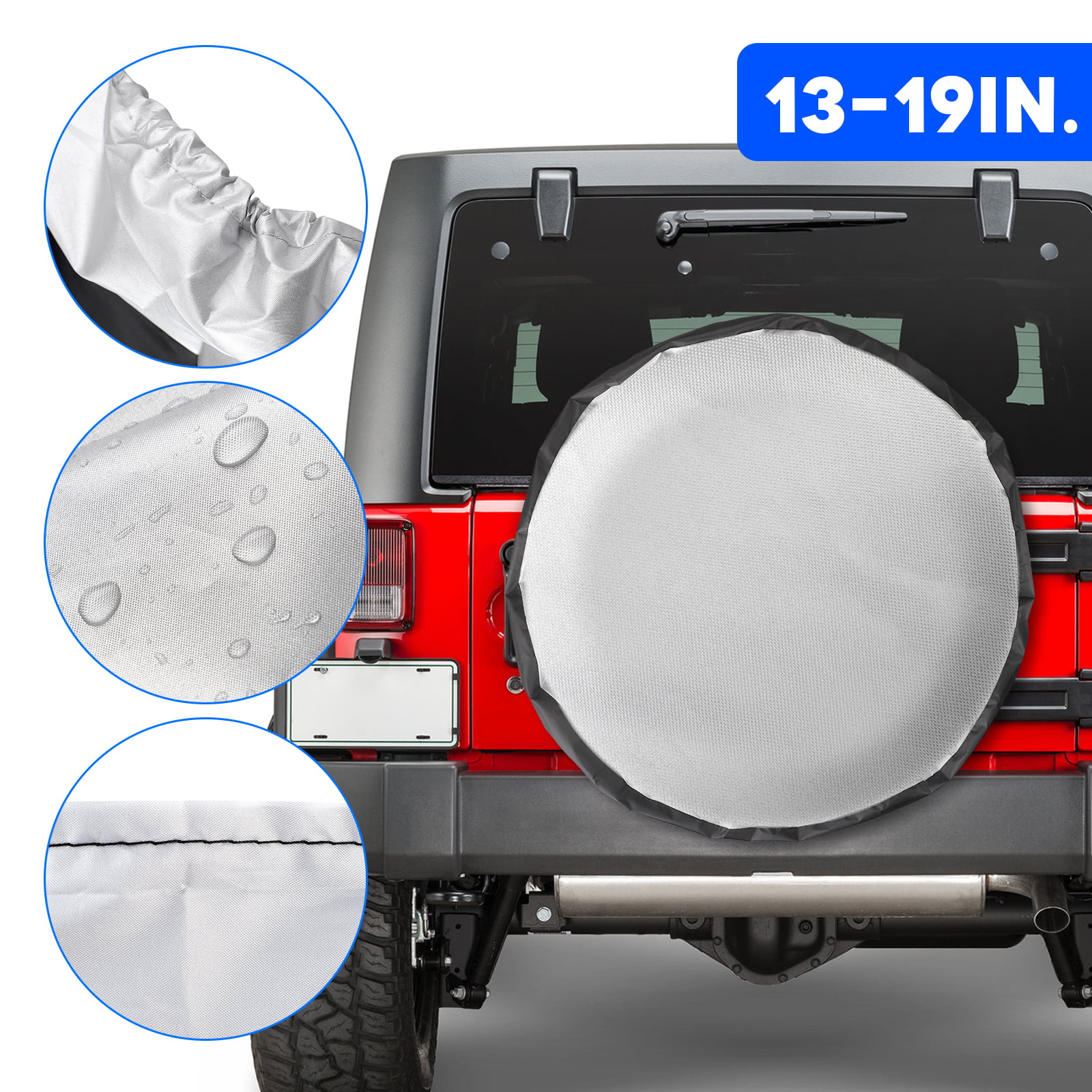 RV Audew Spare Tire Cover Soft Vinyl Water-Proof Wheel Tire Cover Universal Fit for Jeep SUV Truck 28 Black Truck 28 Black Trailer 