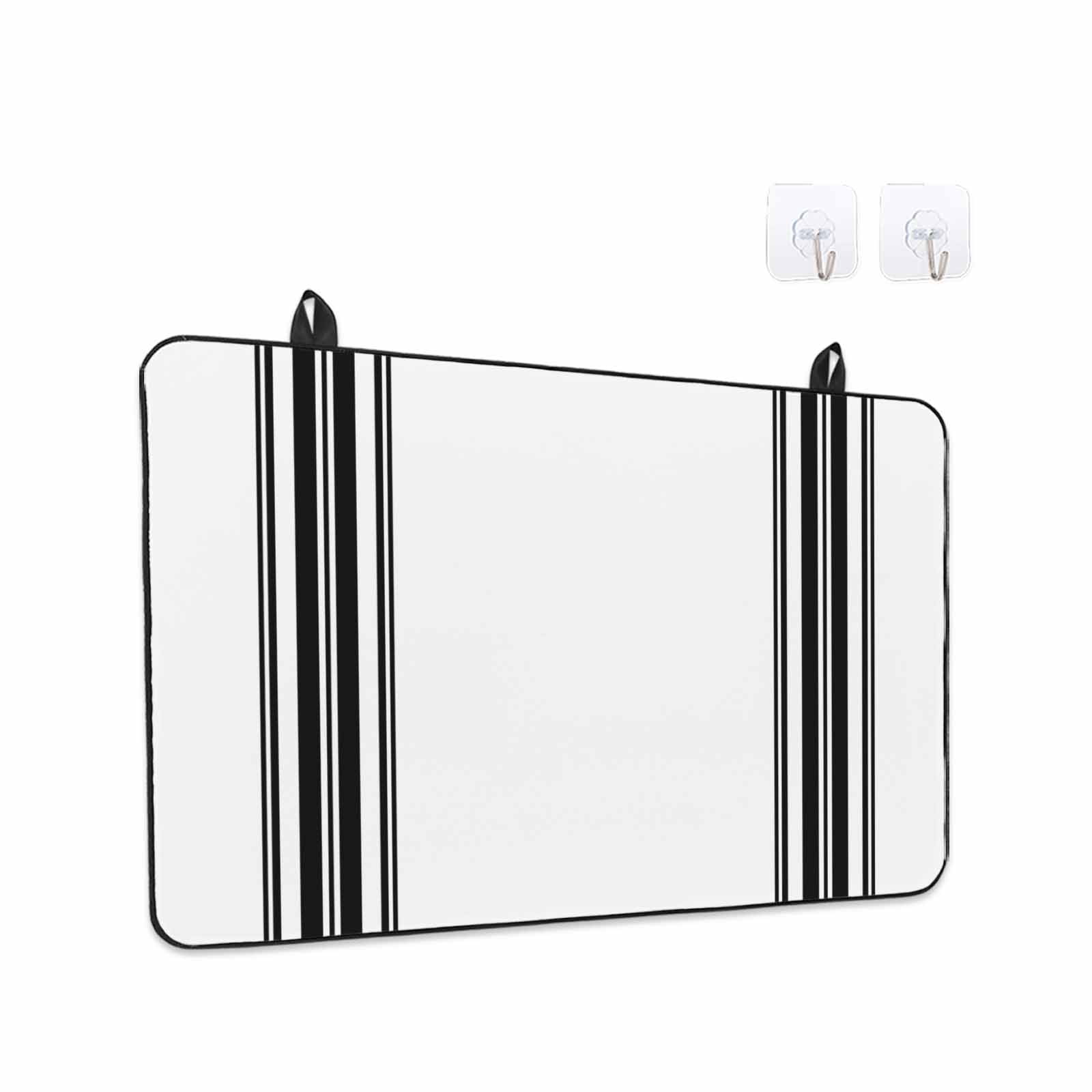 Black White Stripe, Stove Top Cover for Electric Stove, Heat-proof & Non Slip Glass Top Stove Cover Protector, Abstract Geometric Kitchen Flat Cooktop Rubber Mat 24x21 Inches