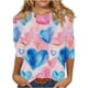 thumbnail image 2 of RKSTN Valentines 3/4 Sleeve Tops for Women Oversized Crewneck Valentine's Day Graphic Printed Short Sleeve T Shirt Womens Casual Round Neck Loose Comfy Loves Heart Print Three Quarter Sleeve Shirts, 2 of 6