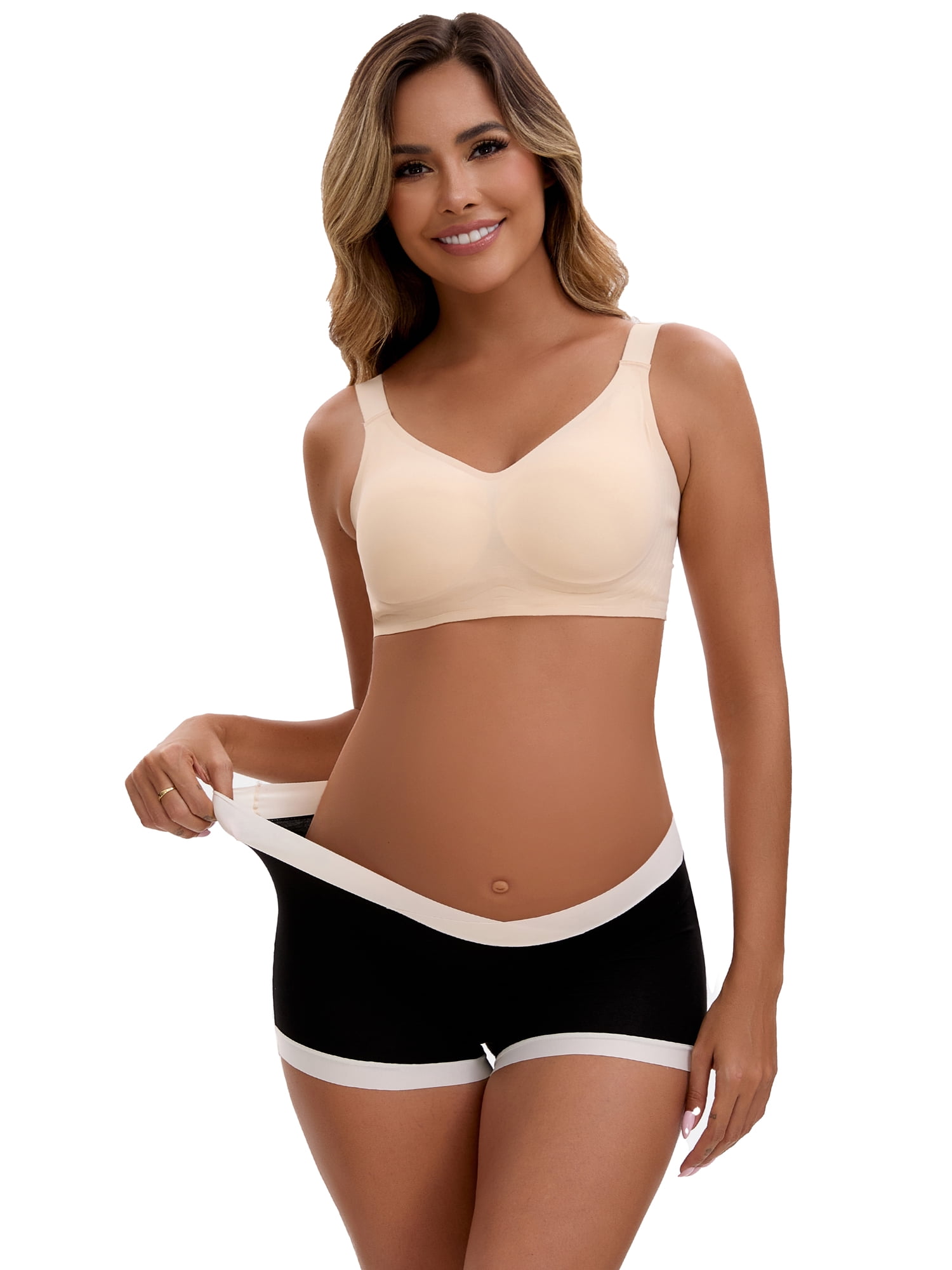 Unique Bargains Women's Low Waist Pregnancy Seamless Ladies Panties XL Black