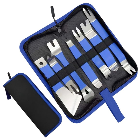 Stainless Steel Trim Removal Tool Set with Lever – 7 Piece Panel Clip Pry Tools for Car Interior Dash Door Panels and Home