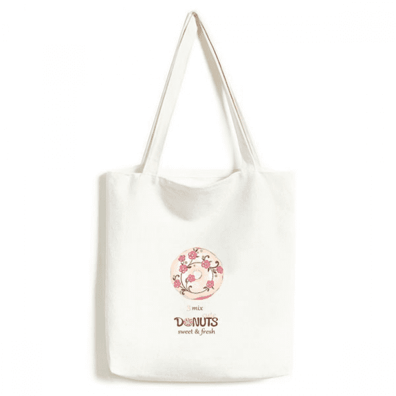 Flower Dessert Sweet Food Tote Canvas Bag Shopping Satchel Casual Handbag