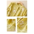 thumbnail image 4 of Womens Shirts Retro Embroidered Patchwork Elegant Spring Summer T Shirts for Women Yellow M, 4 of 7