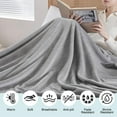 thumbnail image 5 of Twin Size Blanket, Luxury Plush Cozy Fuzzy Fleece Blanket, Super Soft Warm Big Lightweight Throw Blanket All Seasons Suitable, Versatile Throws for Office Bedroom Travel, 60x80" Gray, 5 of 7
