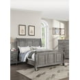thumbnail image 3 of Contemporary Grey Hue Veneer 6pc Bedroom Furniture Eastern King Size Bed Dresser Mirror 2x Nightstands Chest Sleigh Bed Plywood, 3 of 5