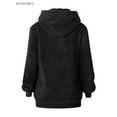 thumbnail image 6 of BadPiggies Womens Fuzzy Fleece Sweatshirt Casual Loose Sherpa Pullover Oversized Hoodie with Pockets (L, Black), 6 of 7