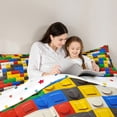 thumbnail image 5 of Manfei Colorful Brick 3-Piece Full Size Comforter Sets,Building Blocks Bedding Comforter Set,Construction Game Lightweight Bedding Sets,Luxury Kids Bedroom Decor,Reversible, 5 of 8