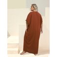 thumbnail image 3 of Edolynsa Plus Size Moroccan Kaftan Dress for Women Embroidery Caftan Tunic Maxi Beach Dresses Bathing Suit Cover up Sleepwear, 3 of 8