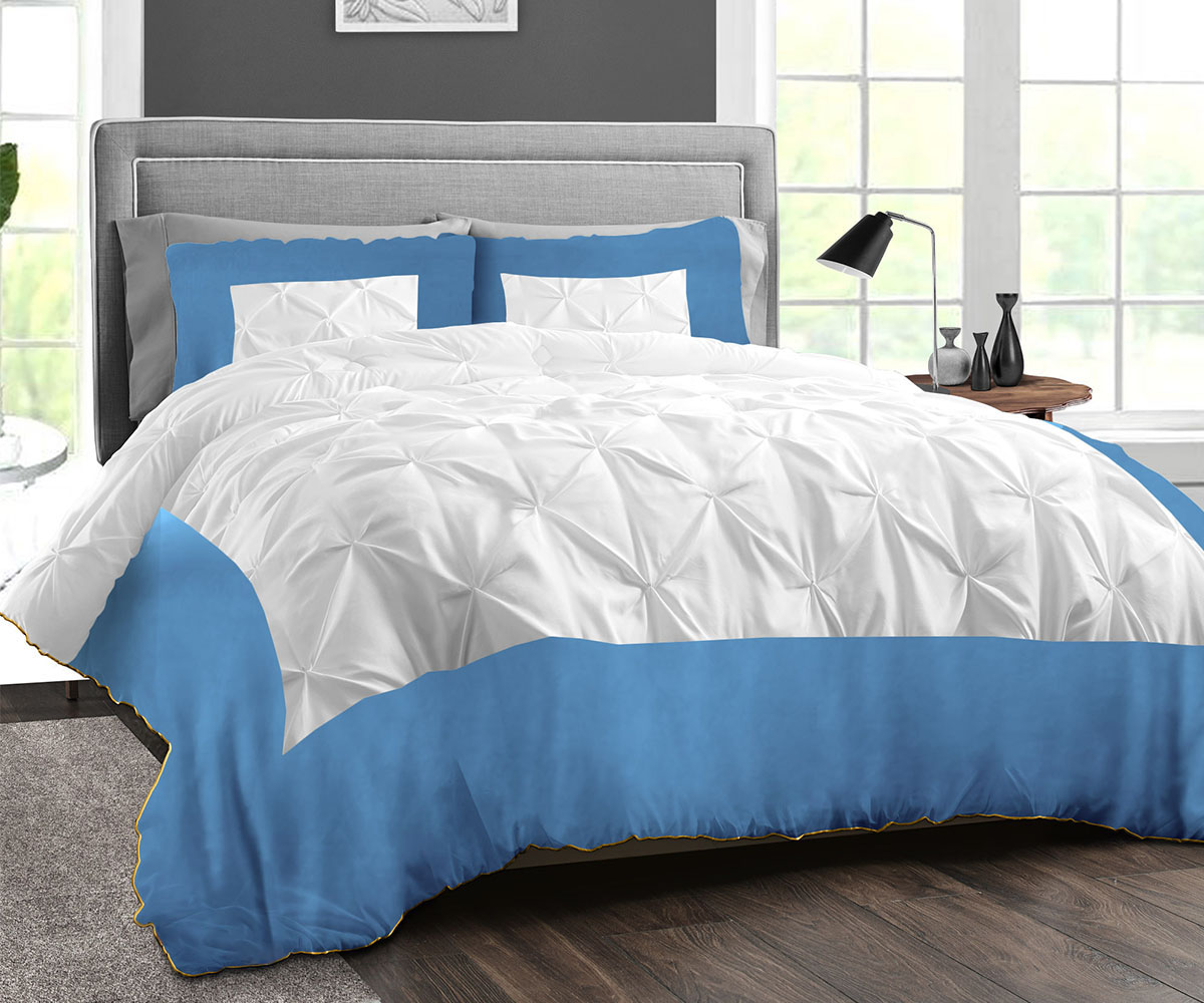 Dee's Collection Mediterranean Blue Super King Comforter Set Half