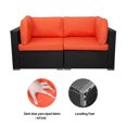 thumbnail image 2 of 2 Piece Orange Outdoor Wicker Furniture Sets, Patio Sofa Conversation Sets Sectional Patio Furniture with Coffee Table, for Garden Lawn Backyard Poolside by LAZYLAND (Coner), 2 of 6