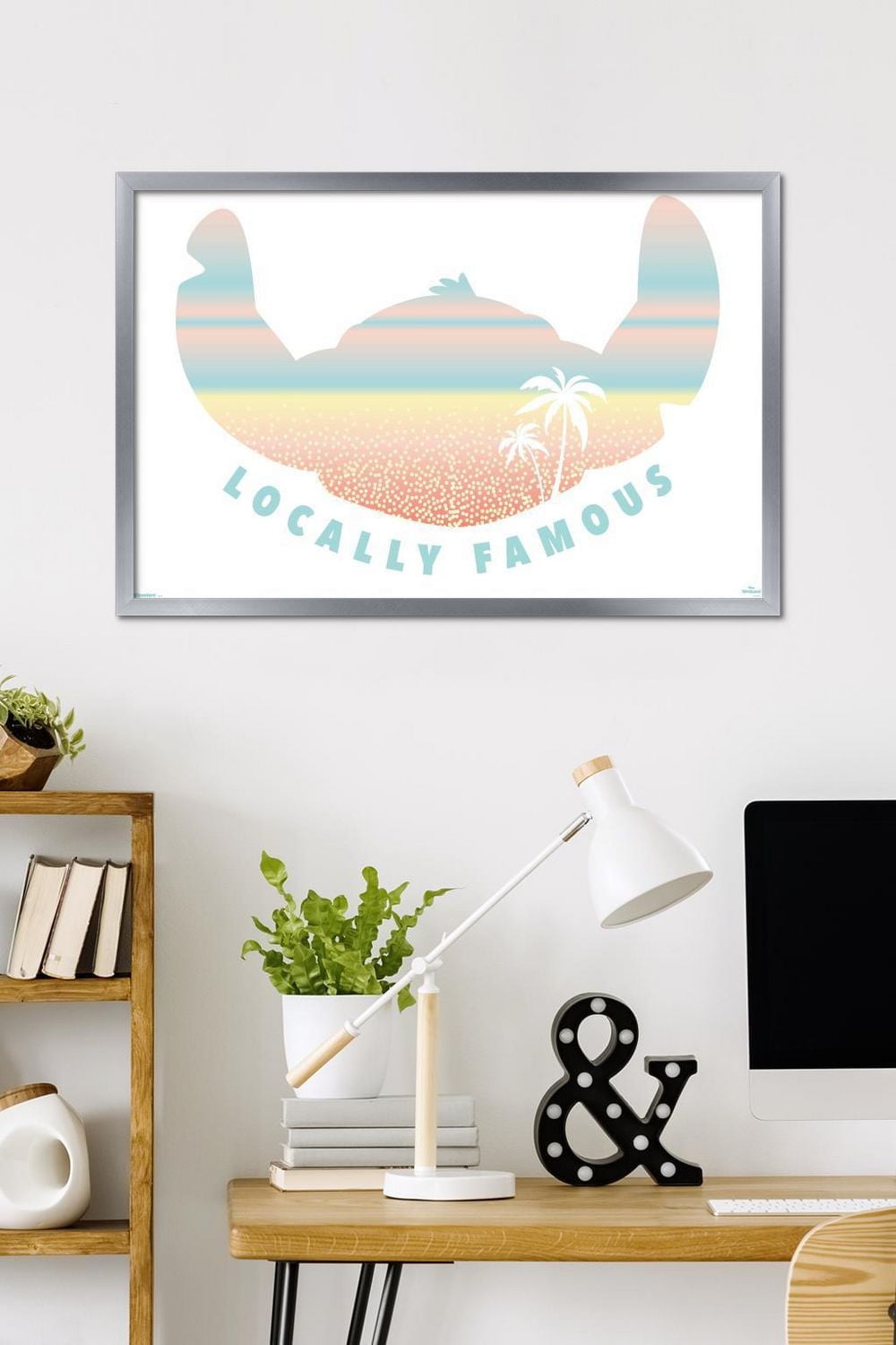 Disney Lilo and Stitch: Beach Vibes - Locally Famous Wall Poster, 14.725" x 22.375" Framed