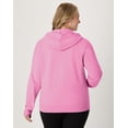 thumbnail image 3 of Hanes Just My Size EcoSmart Women's Full-Zip Fleece Hoodie (Plus ) Spirited Pink 3X, 3 of 6