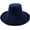 Navy Blue, variant on Women Bucket Hat Super Wide Brim Fold Bucket Cap Beach Wedding Solid Color Floppy Fisherman Hat with Chin Strap