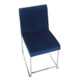 thumbnail image 4 of High Back Fuji Contemporary Dining Chair in Stainless Steel and Blue Velvet by LumiSource - Set of 2, 4 of 9