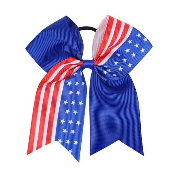 EnJoCho Girls Patriotic Ponytail Hair Ribbon Streamer 4th of July Red White Blue American Flag Holder Elastic Hair Tie Bands Independence Memorial Day outfit