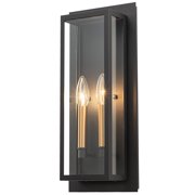 2-Light 17.5 Black Modern outdoor wall sconce