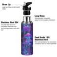 thumbnail image 3 of Yayeee 20oz Insulated Water Bottle Double Wall Stainless Steel with Flip Straw Lid, Purple Mushrooms Pattern, 3 of 7