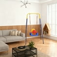 thumbnail image 3 of 3-in-1 Kids Swing Set, Safety Belt,Indoor/Outdoor,Easy Assembly,Sturdy Metal Stand for Playground/Backyard/Nursery,Blue, 3 of 5