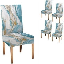 Blue Chair Covers for Dining Room Set of 4 Spandex Stretch Dining Room Chair Cover Removable Washable Kitchen Parsons Chair Covers Seat Slipcovers