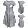 thumbnail image 5 of Nouvelle Robe de Soins de Maternité d'Été à Rayures Pyjama de Maternité Multifonction pour Mère Allaitement Jupes Patchwork, 5 of 5