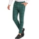 thumbnail image 5 of INSPIRE CHIC Pantalones de vestir de cuadros para hombre, corte slim fit, frente plano, negocios, talla 38, verde, 5 of 7