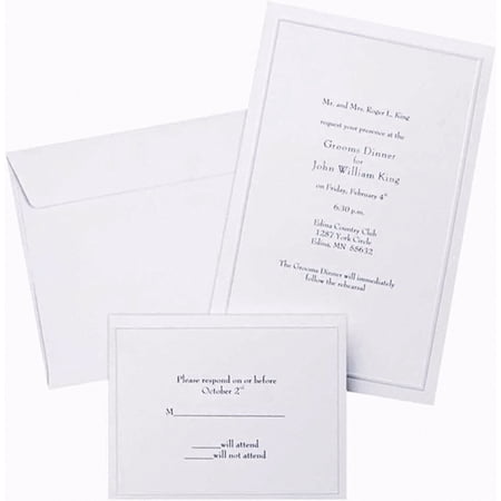 Stylish Pearl White Wedding Invitation Kit for 50 Guests Perfect for Nuptials