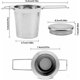 thumbnail image 2 of Colador de té y tapa de acero inoxidable, infusor de té con asas dobles para té de hojas sueltas, tazas de té, teteras, tazas de té-, 2 of 5
