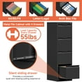 thumbnail image 5 of 4 Drawer File Cabinet with Lock,17.8" Deep Metal Filing Cabinet,Vertical File Cabinets for Home Office,Locking File Cabinet Tall for Hanging Letter/A4/Legal Folders, Easy Assemble-Black, 5 of 9