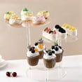 thumbnail image 2 of Round Acrylic Products Display Riser Stands, 3 Tiers Cupcake Stand Mini Display Rack for Cake, 2 of 6