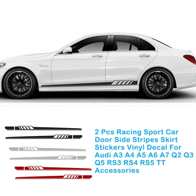 2 Pieces Car Sticker Decoration Exterior Automotive Decal Removable Universal Automobile Decorative Moulding Trim Adhesive Removable Vehicle Red