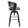 thumbnail image 3 of Armen Living Kiara 32" H Simili Cuir Extra Grand Tabouret Réglable en Gris, 3 of 6