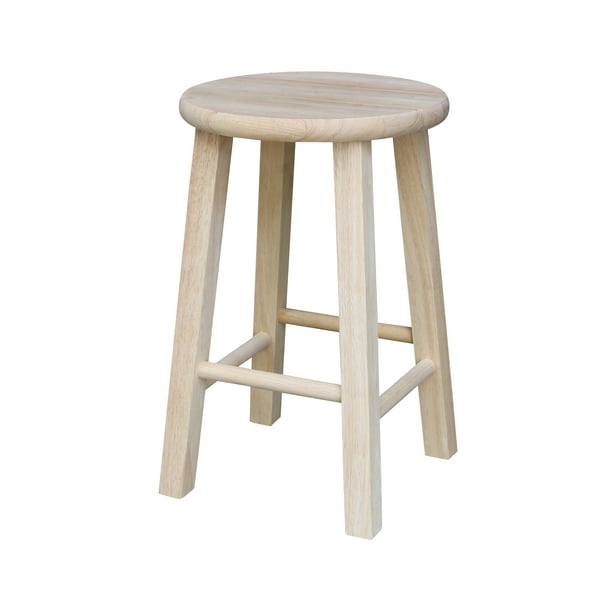 Wood Round Top Stool 18 Seat Height, Round Wood Seat Bar Stools