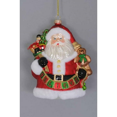 Karen Didion Wine Santa - Karen Didion Believe Santa Claus Blown Glass Christmas Tree Ornament Decoration