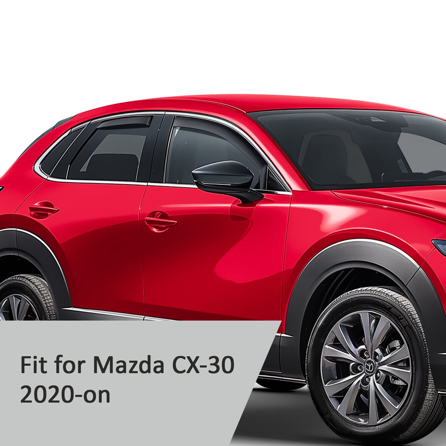 Voron Glass In-Channel Extra Durable Rain Guards for Mazda CX-30 2020-2024, Window Deflectors, Vent Window Visors, 4 Pieces - 200428