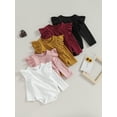 thumbnail image 7 of Infant Baby Girl Fall Romper Ruffle Long Sleeve Crew Neck Solid Color Bodysuit Playsuit, 7 of 7