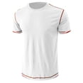 thumbnail image 3 of EQWLJWE Men's Sports Shirts Men's Short-sleeved Stand Collar Bottom Shirt Slimming T-shirt Fashion Casual Solid Slimming Top Short-sleeved Casual Sports Daily Top Blouse, 3 of 4