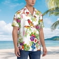 thumbnail image 3 of Kll Men'S Hawaiian Shirt Short Sleeve Button Down Beach Shirts-Birds And Flowers, 3 of 7