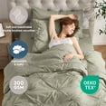 thumbnail image 4 of Virtu Twin XL Comforter Set, Bed In A Bag 5 Pc Pleated Bedding Set, Light Sage, 4 of 10