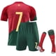 thumbnail image 1 of Camiseta de fútbol para niños, camiseta de fútbol, conjunto de pantalones cortos, camiseta de fútbol, camiseta de fútbol, n.º 7 camiseta de fútbol roja con calcetines para adultos y niños(28), 1 of 7