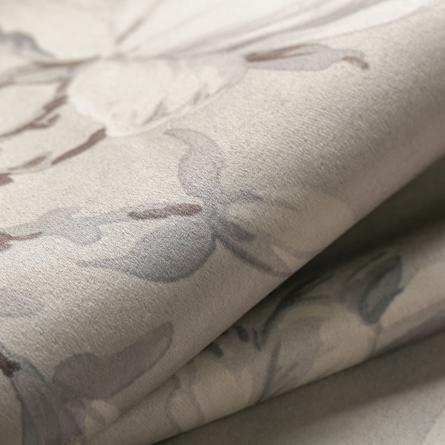 VOGOL Magnolia Flower Blackout Curtains for Bedroom, Grommet Thermal Insulated Room Darkening Curtains for Living Room Patio Door Window Drapes, 2 Panels, W52 x L96, Grey