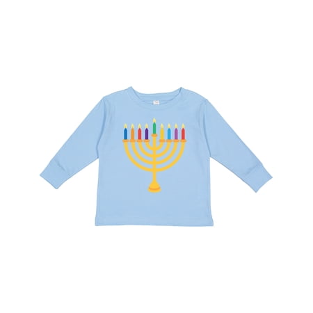 Hanukkah Menorah Candles Long Sleeve Toddler T-Shirt