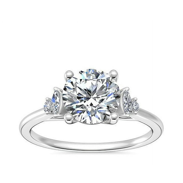 0.70 T.C.W Round Shape Natural Diamond Latest Design Solitaire Wedding Ring for Ladies Solid 14K White Gold Size 8