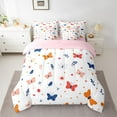 thumbnail image 2 of Homewish Colorful Butterfly 7-Piece Bedding Comforter Set,Colorful Floral King Bedding Sets,Orange Polka Dots Bed Sheets For Girls,Microfiber Bedroom Decor Reversible, 2 of 8