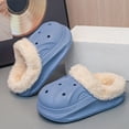 thumbnail image 6 of Dakaela 3-13Y Kids Lined Clogs Boys Girls Winter Fleece Garden Shoes Toddler Platform House Shoes Slip on Indoor Outdoor Mules Blue 13.5, 6 of 9